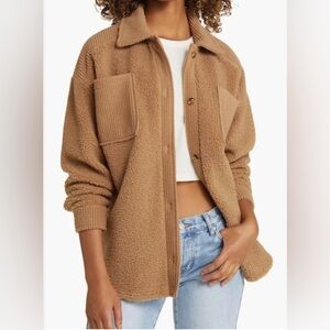Thread & Supply High Pile Fleece Shacket Size Large